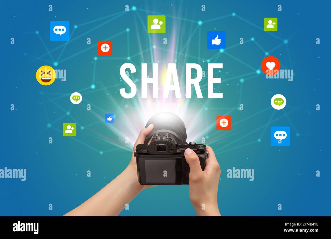 Using camera to capture social media content Stock Photo Alamy