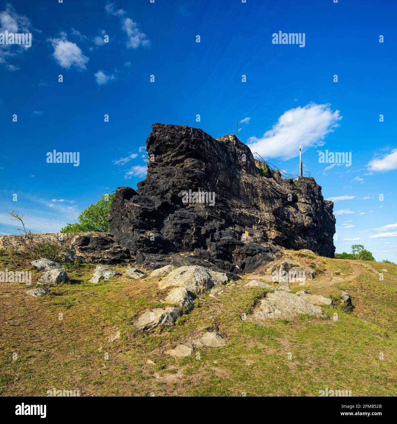 Germany, Saxony-Anhalt, Harz, Quedlinburg, Ballenstedt, landscape in the Harz foreland, Gegensteine rock formation Stock Photo