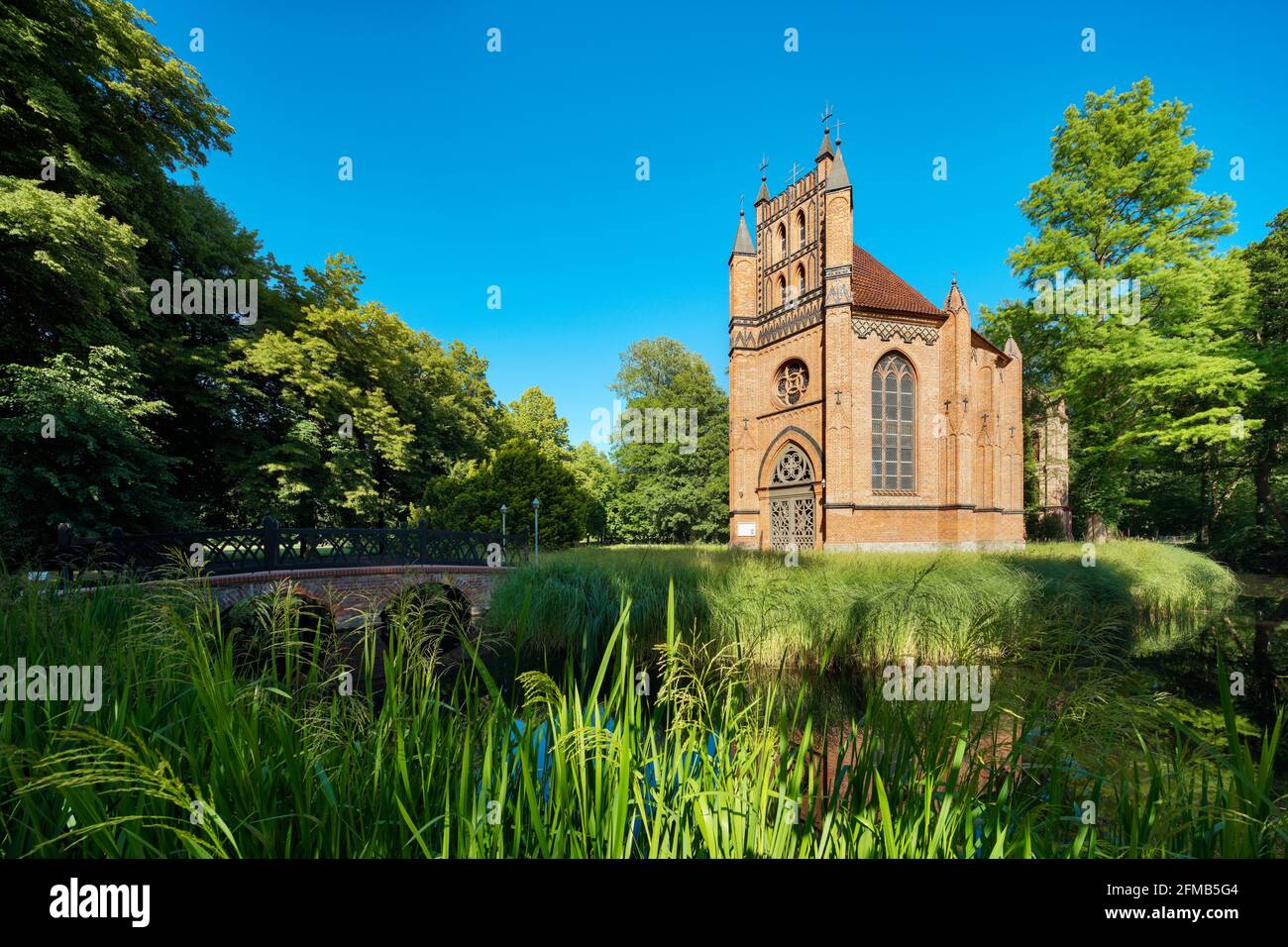 Germany, Mecklenburg-Western Pomerania, Catholic Church of St. Helena and Andreas, in the park of Ludwigslust Palace Stock Photo