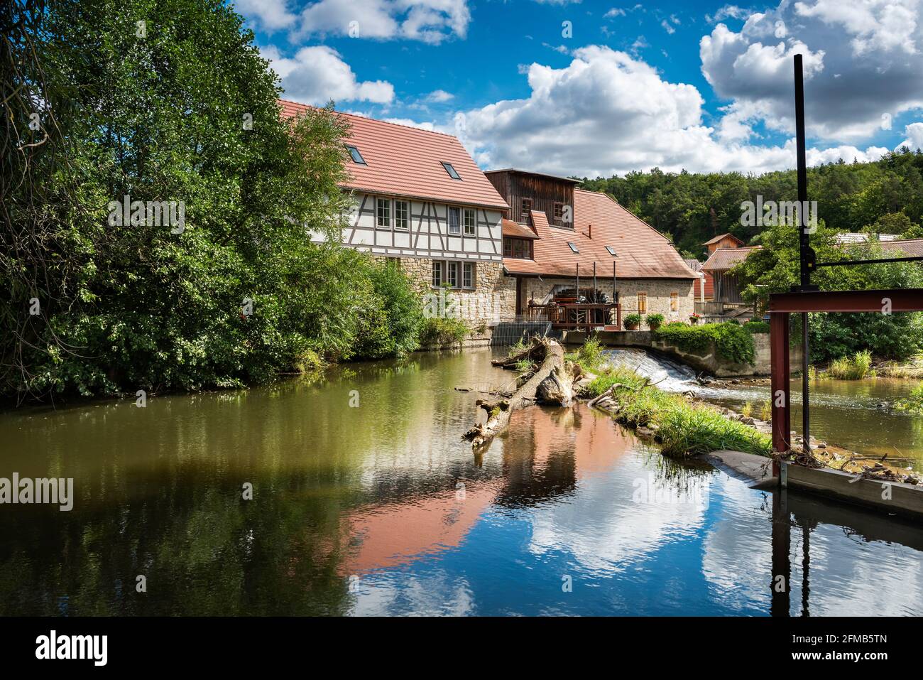 Historic watermill on the Ilm, Buchfart, Thuringia, Germany Stock Photo