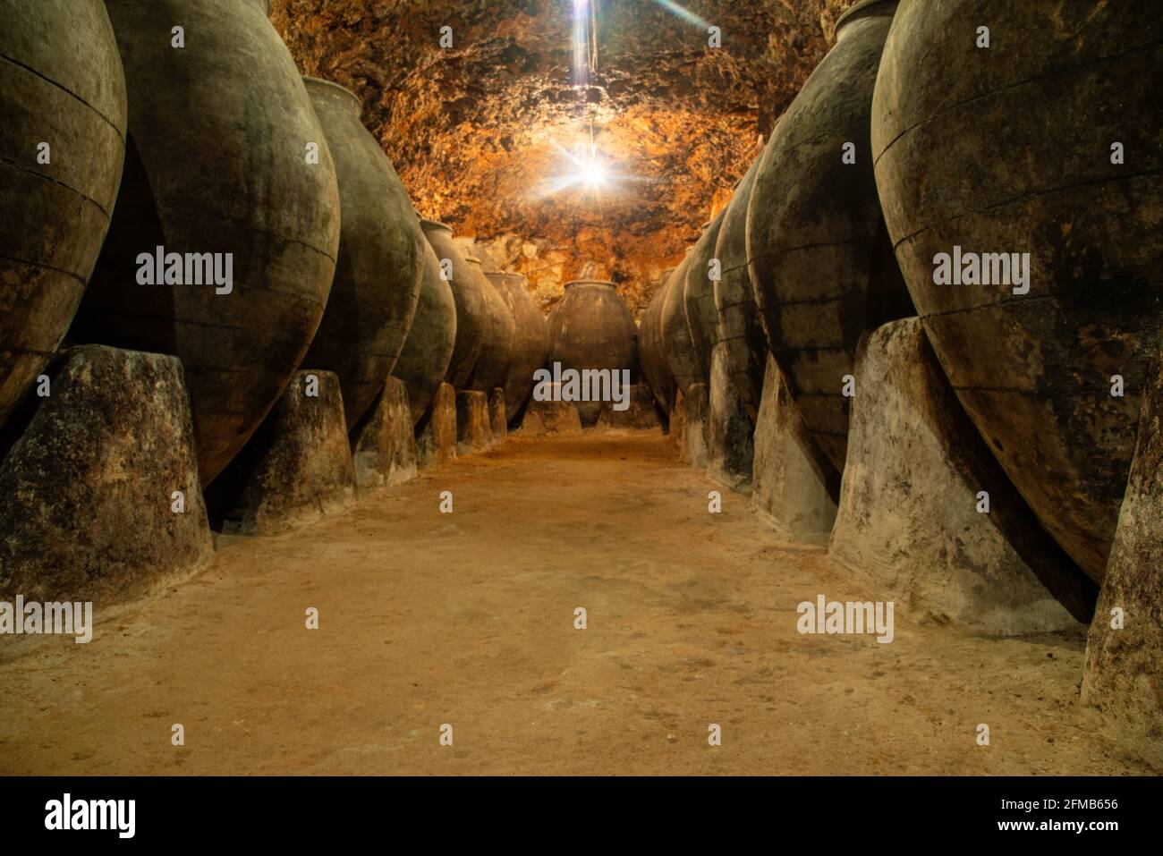 Underground winery in Spain with huge jars Stock Photo Alamy