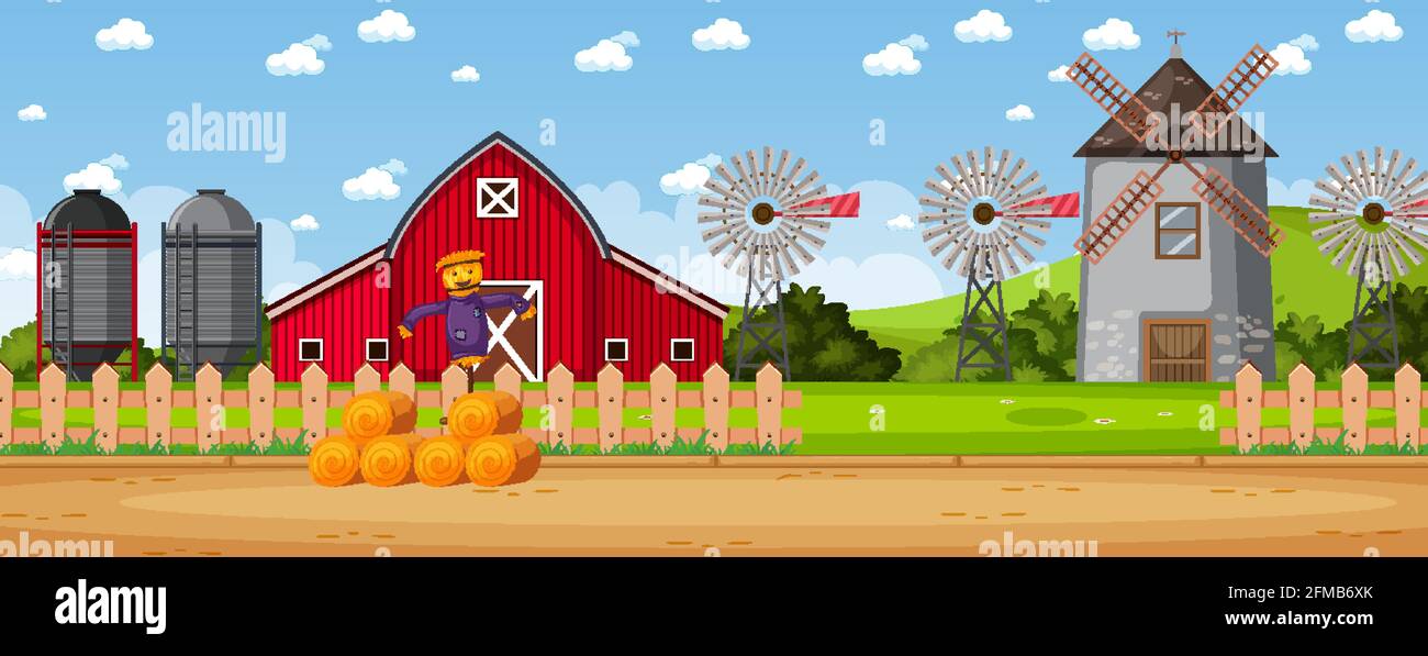 Simple rural landscape hay Stock Vector Images - Alamy