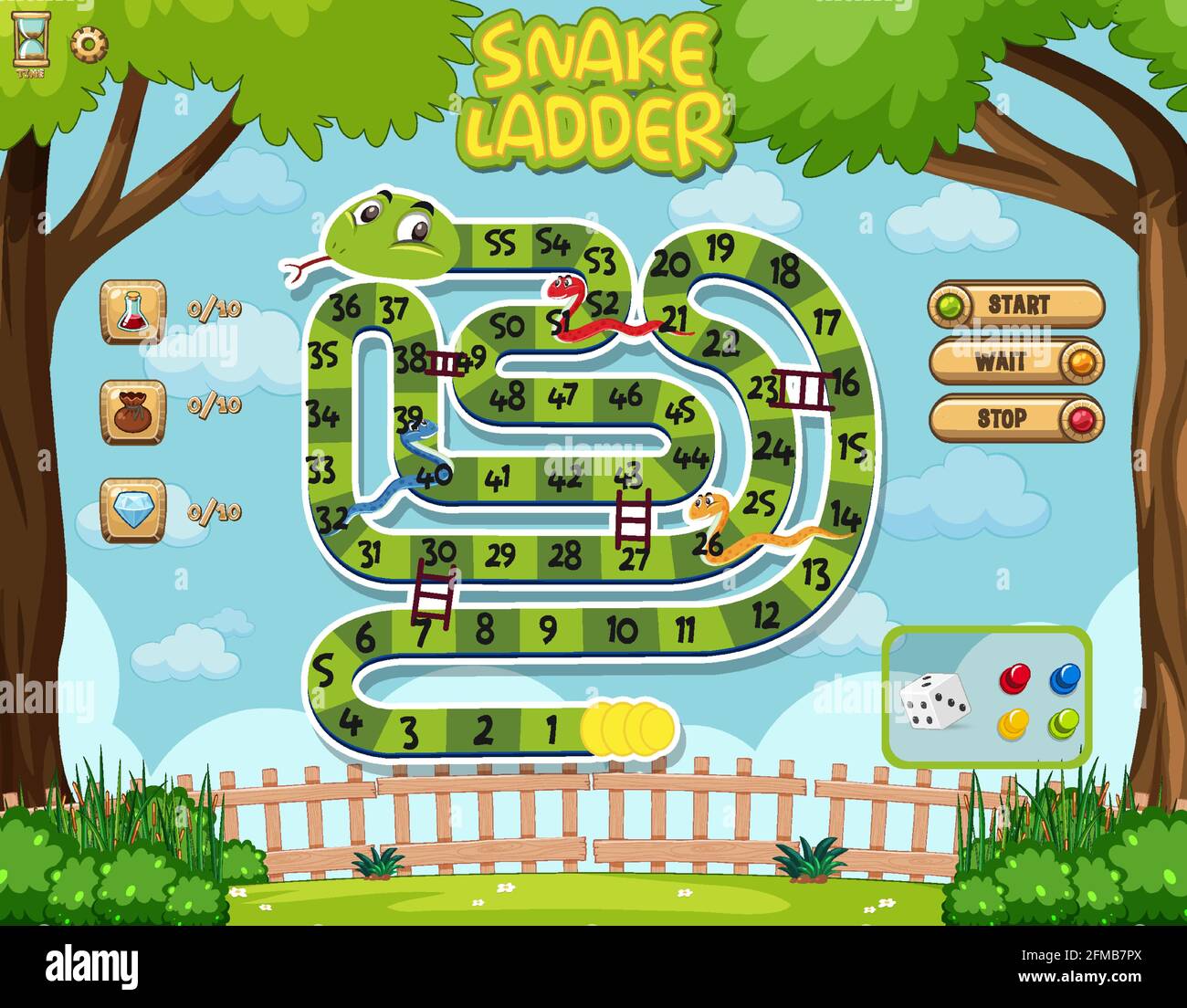 Printable Snakes and Ladders Game