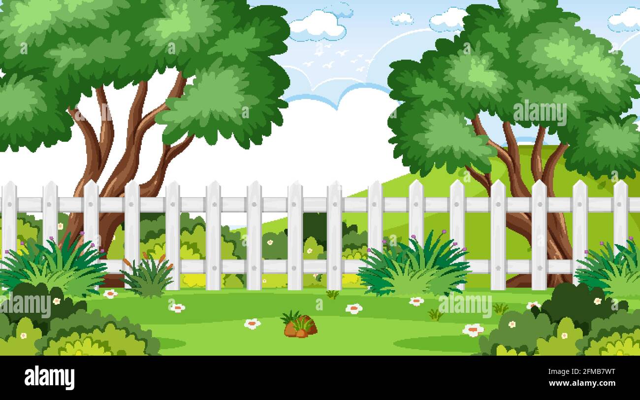 Empty nature park landscape scene illustration Stock Vector Image & Art ...