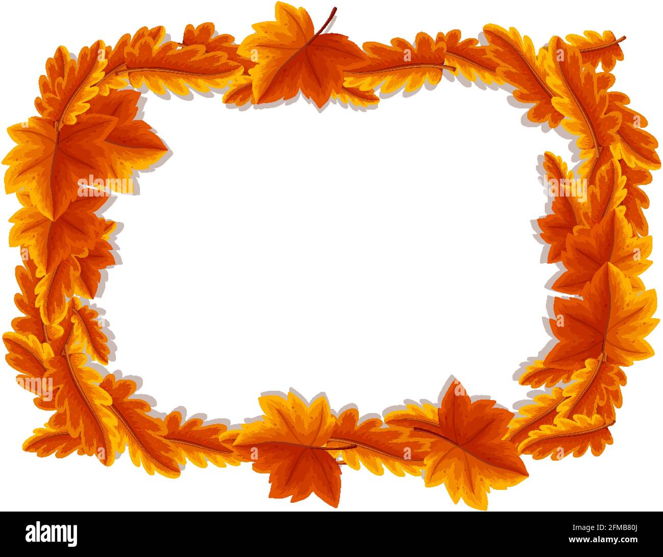 Autumn leaves frame template illustration Stock Vector Image & Art - Alamy