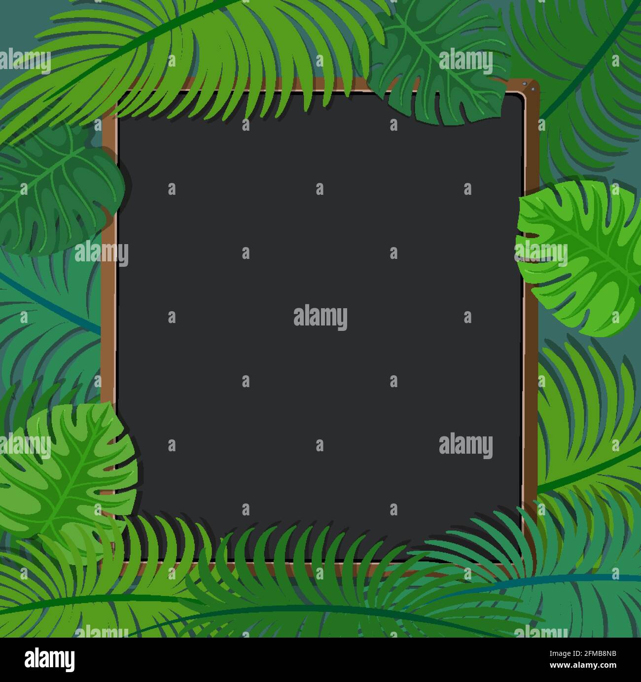 Empty background with tropical leaves frame illustration Stock Vector ...