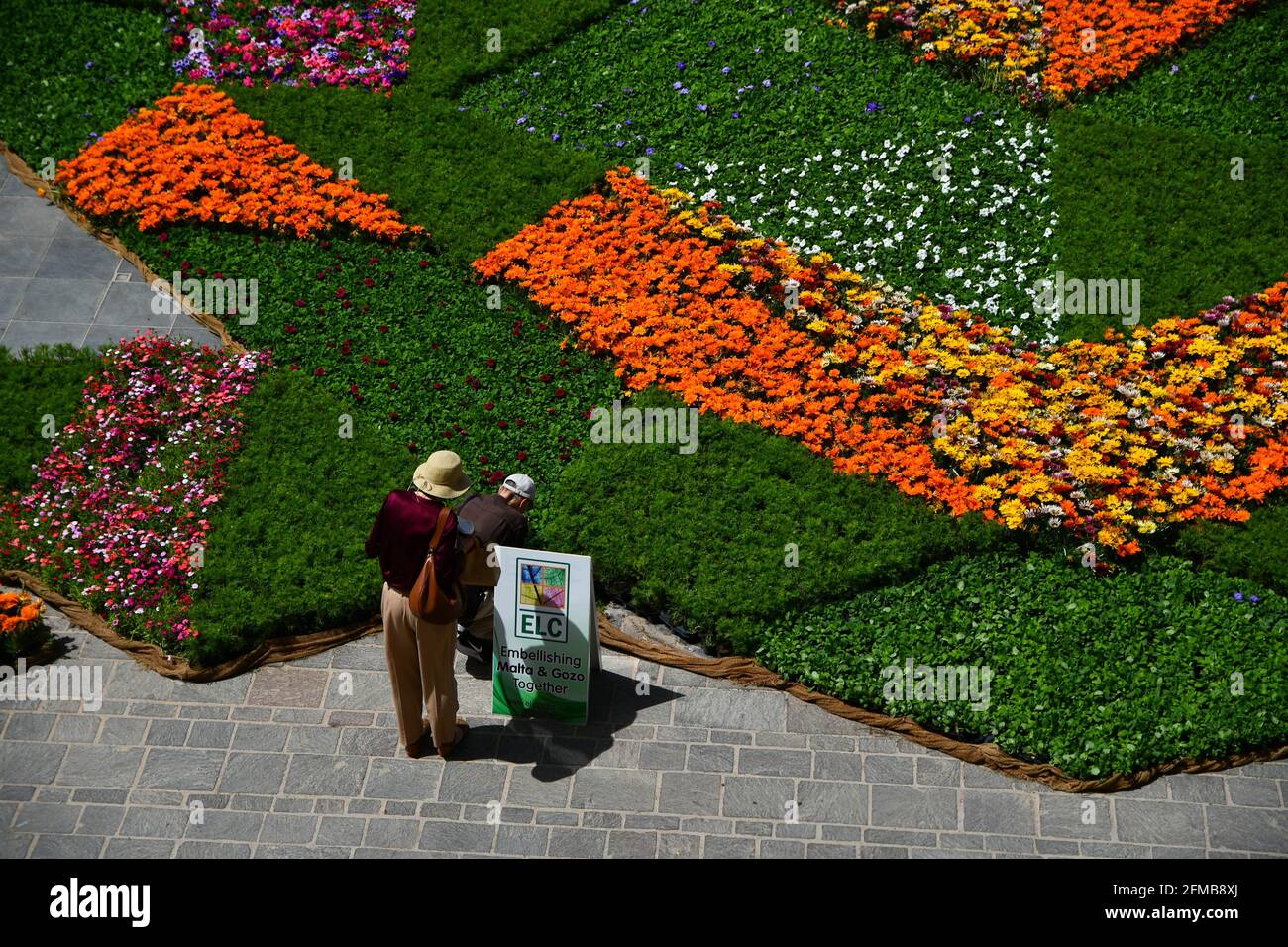 Valletta, Malta. 7th May, 2021. St. George's Square is decorated with flowers and plants during Valletta Green Festival in Valletta, capital of Malta, on May 7, 2021. The Valletta Green Festival was launched on Friday with this year's theme of "zero pollution". Credit: Jonathan Borg/Xinhua/Alamy Live News Stock Photo
