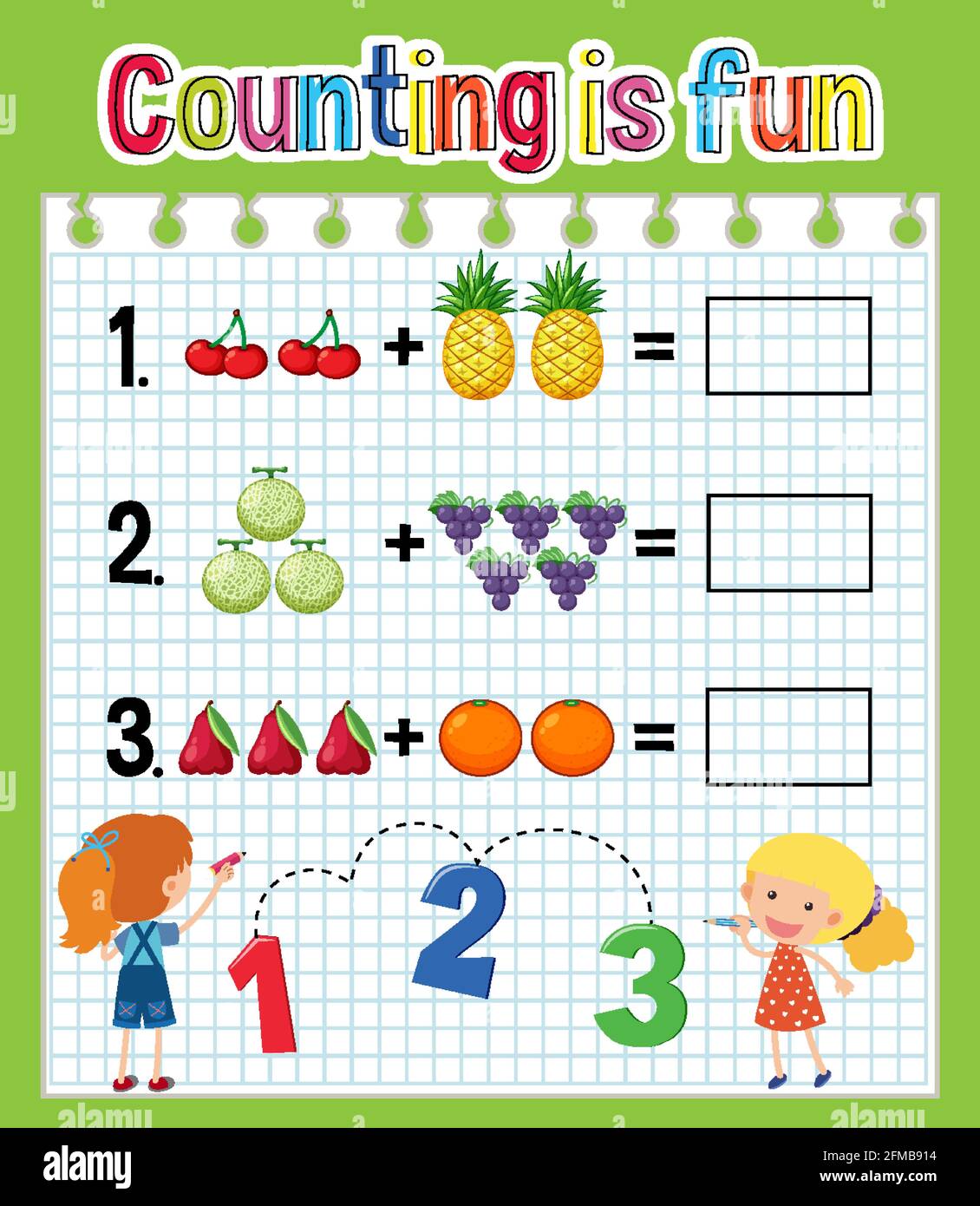 Math count number worksheet illustration Stock Vector Image & Art Alamy
