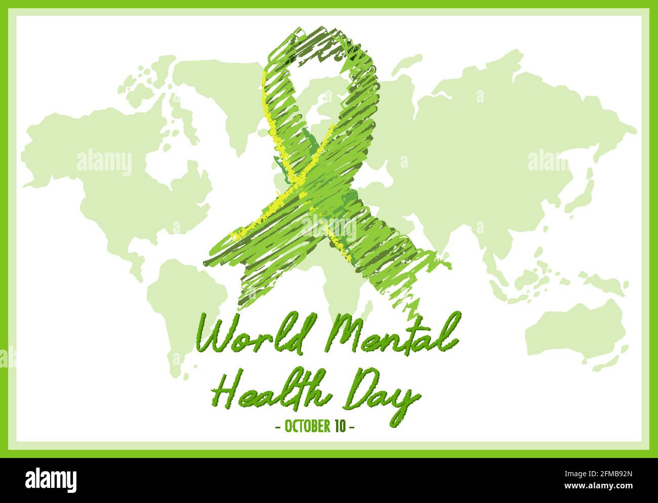 World Mental Health Day banner or logo isolated on white background ...