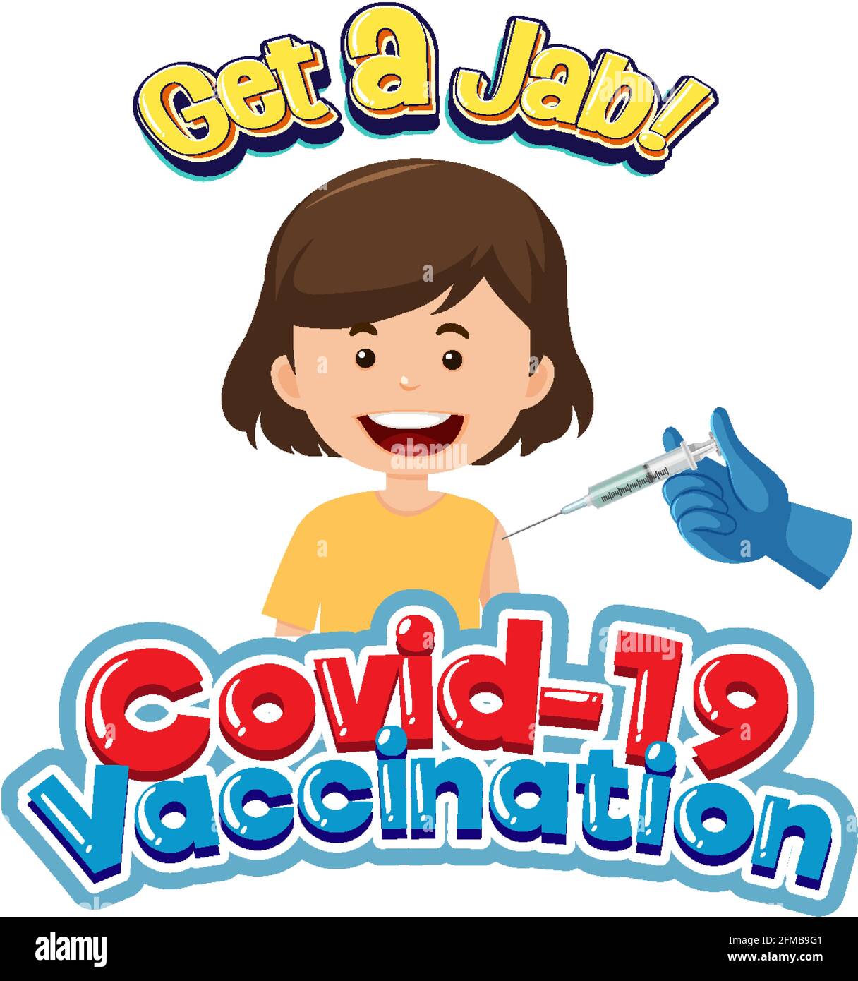 Covid 19 Vaccination Font With A Girl Getting Covid 19 Vaccine