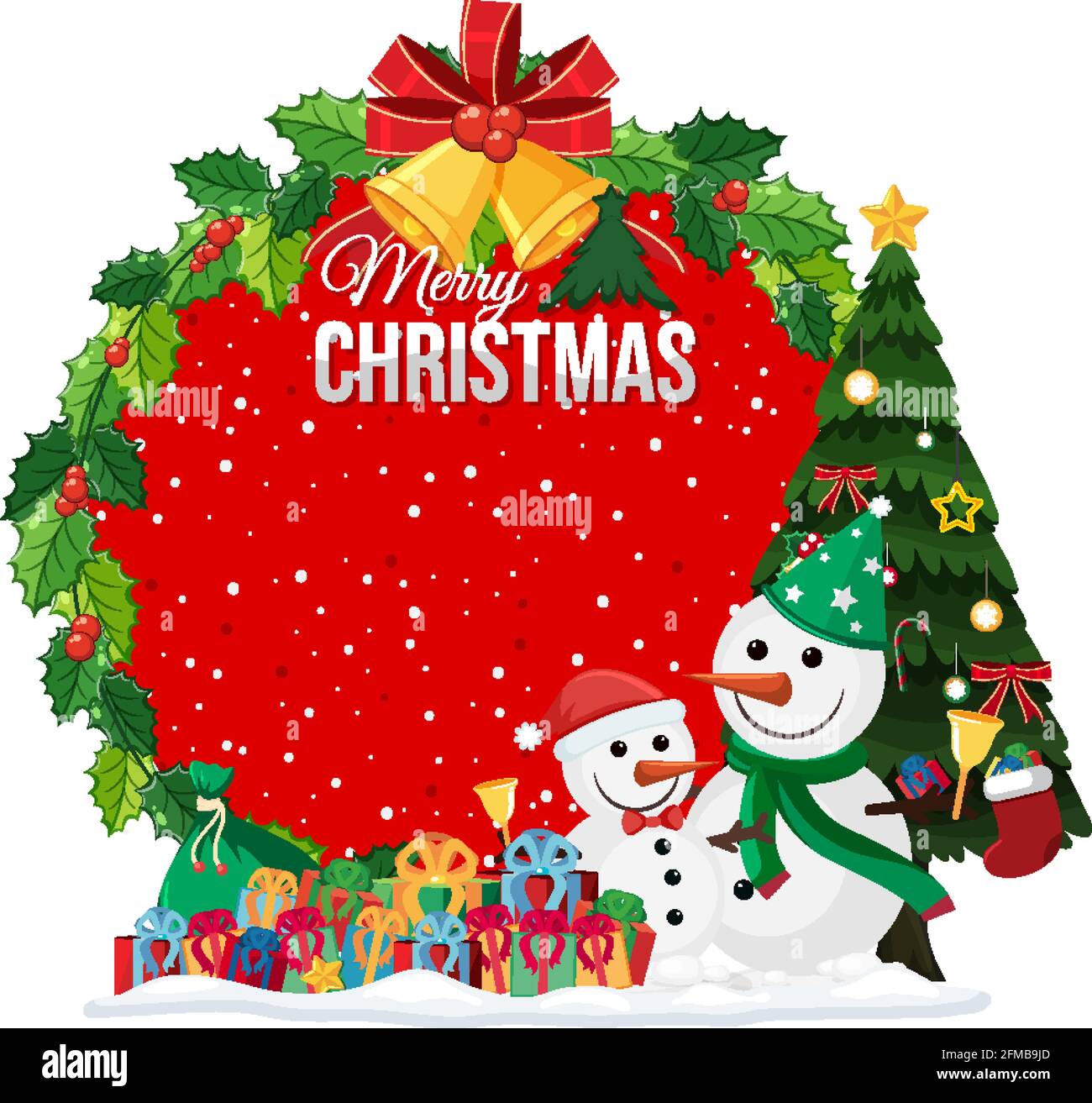 Isolated Merry Christmas banner illustration Stock Vector Image & Art ...
