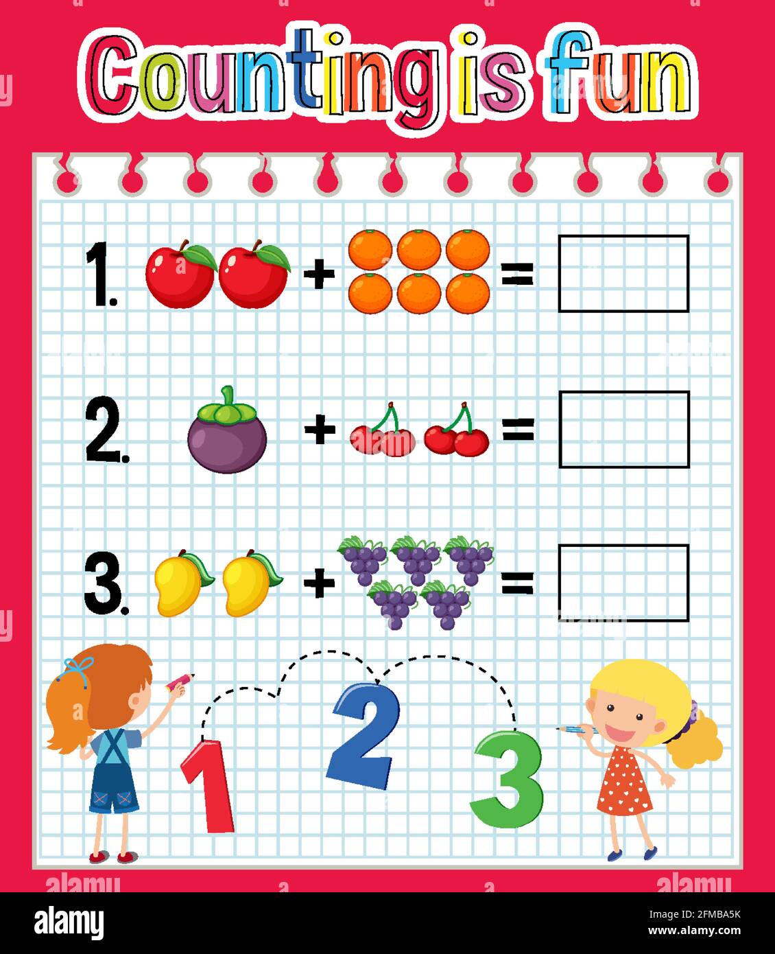 Math count number worksheet illustration Stock Vector Image & Art Alamy