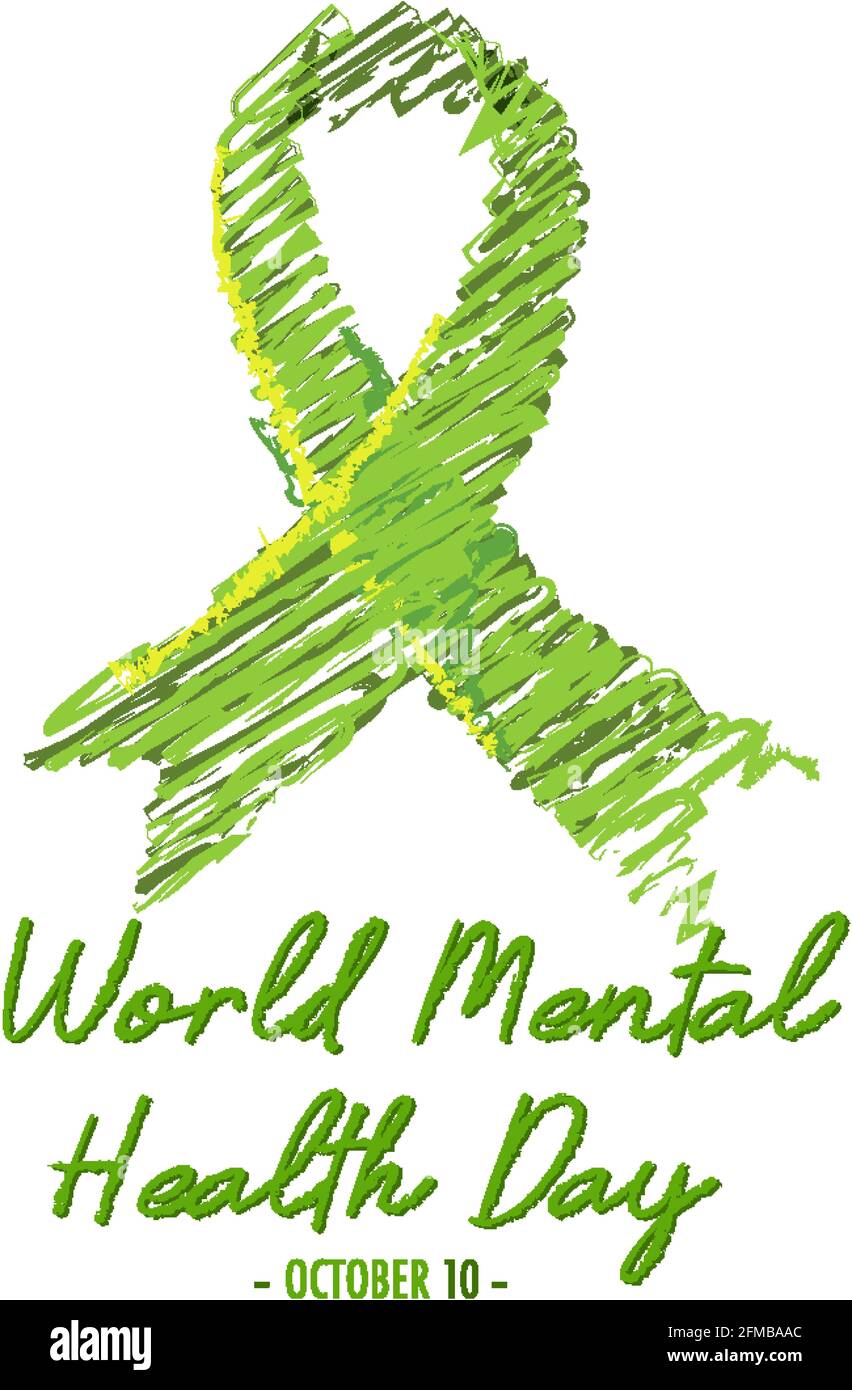 World Mental Health Day banner or logo isolated on white background ...