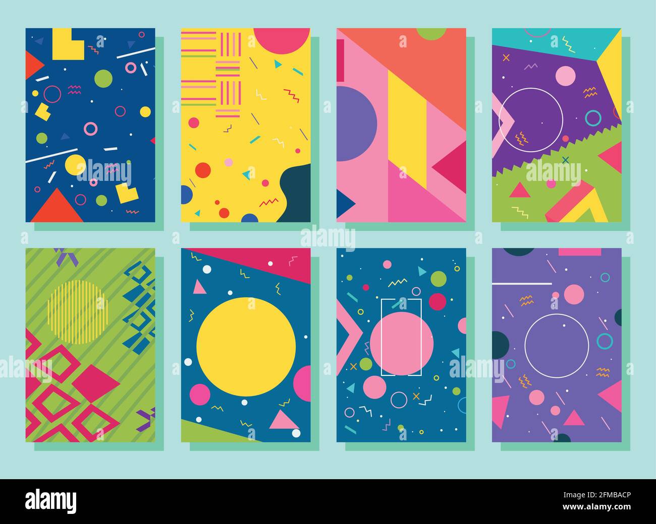 colorful geometric background set design Stock Vector Image & Art - Alamy