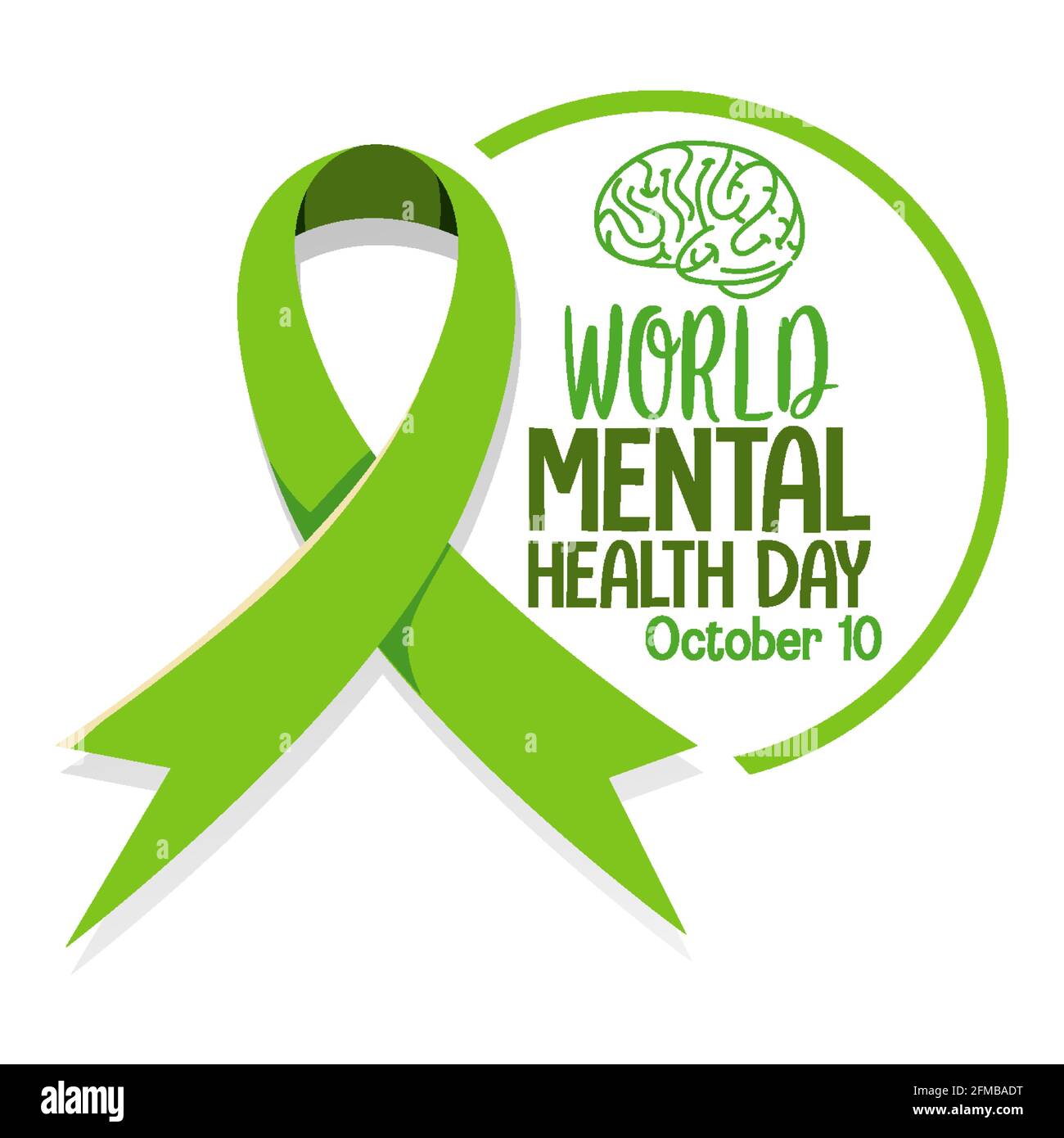 World Mental Health Day banner or logo isolated on white background ...