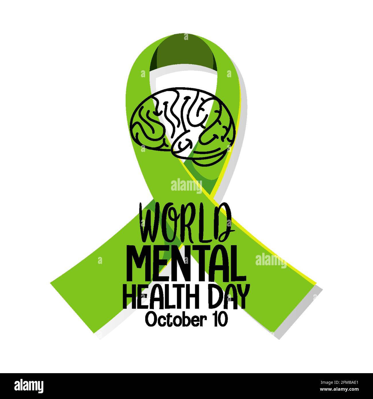 World Mental Health Day banner or logo isolated on white background ...