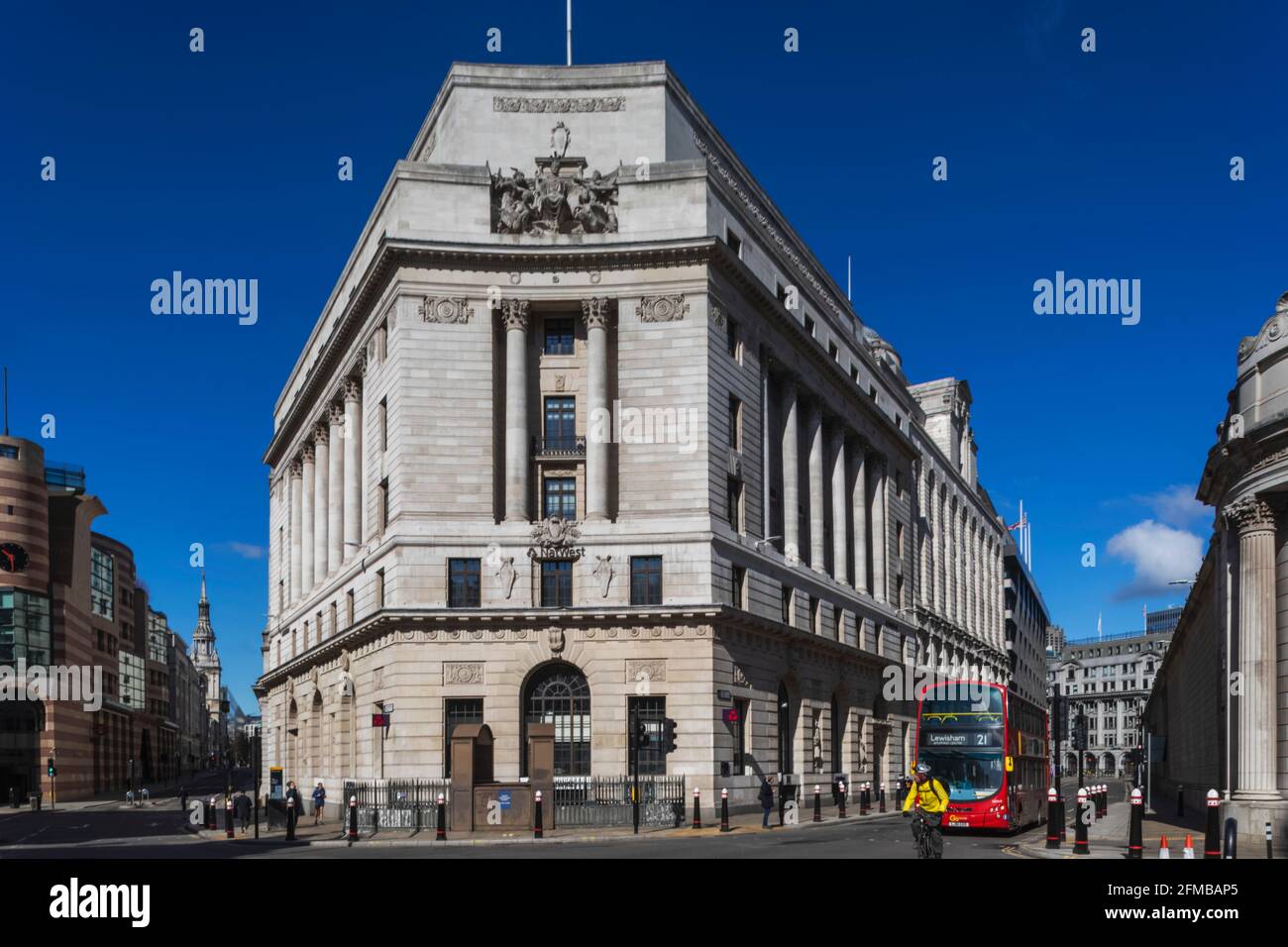 England, London, City of London, NatWest Bank Building on the Corner of Princes Street and Poultry Stock Photo
