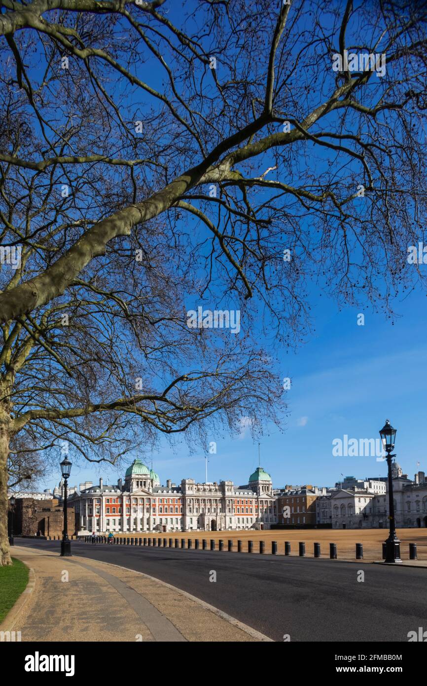 England, London, Westminster, Whitehall, Horseguards Parade and The Old Admiralty Buildings Stock Photo