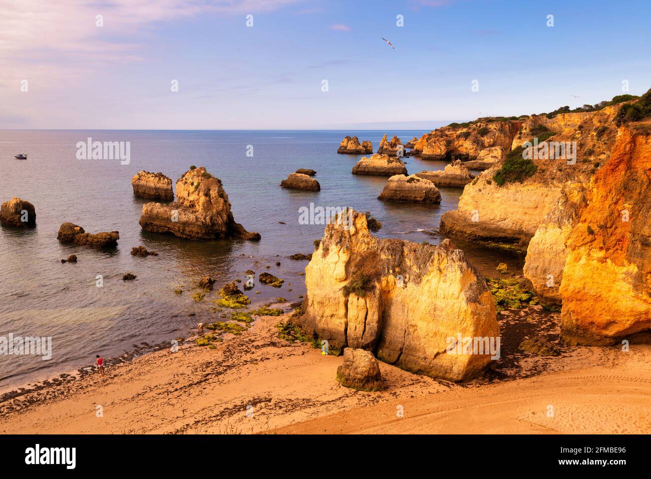 Rocky coast, beach, Praia da Rocha, Algarve, Portimão District, Portugal, Europe Stock Photo