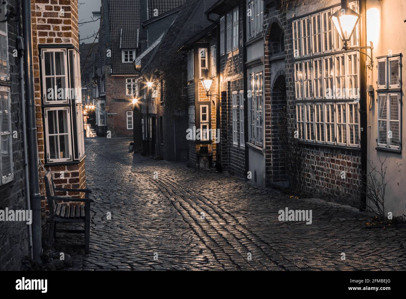 Lüneburg, 'Auf dem Meere' in the evening Stock Photo