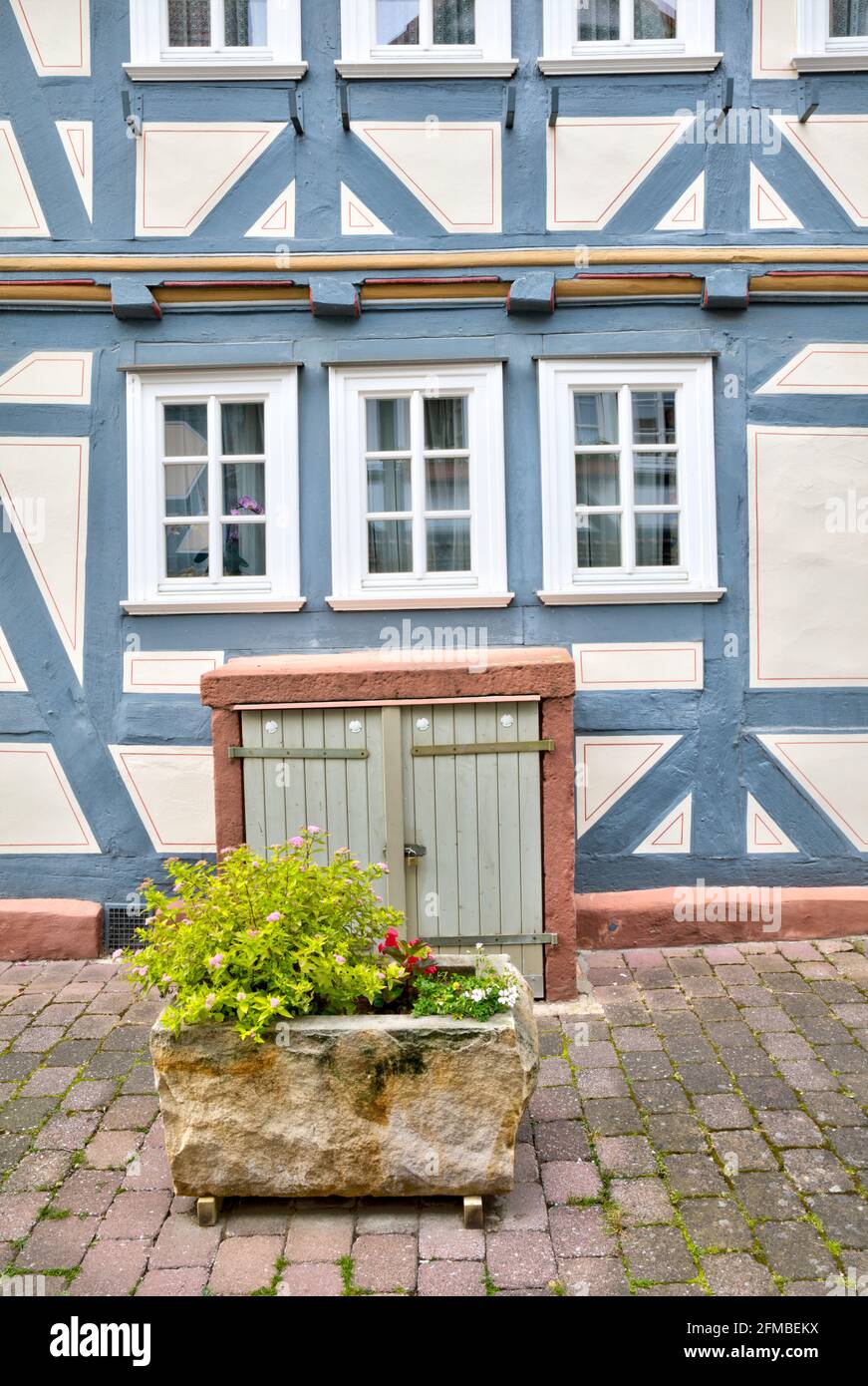 Window, halftimbered house, facade, summer, Rotenburg an der Fulda, Hesssen, Germany, Europe