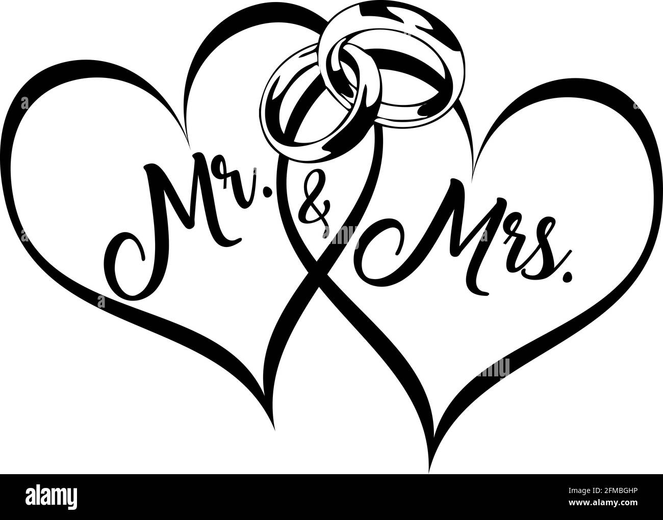 Two Hearts with Wedding Bands Stock Photo Alamy