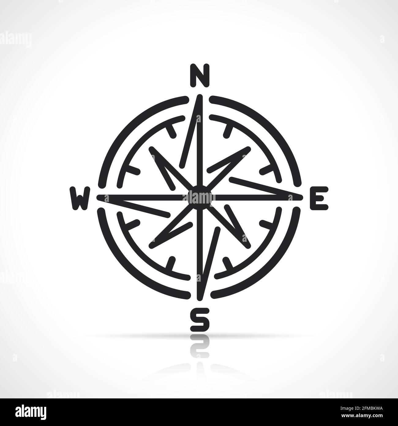 compass rose line sign icon isolated design Stock Vector