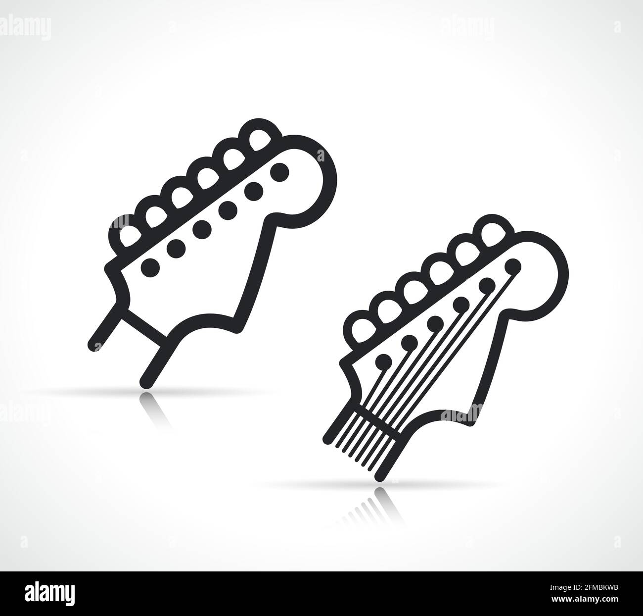 music guitar neck line icon isolated design Stock Vector