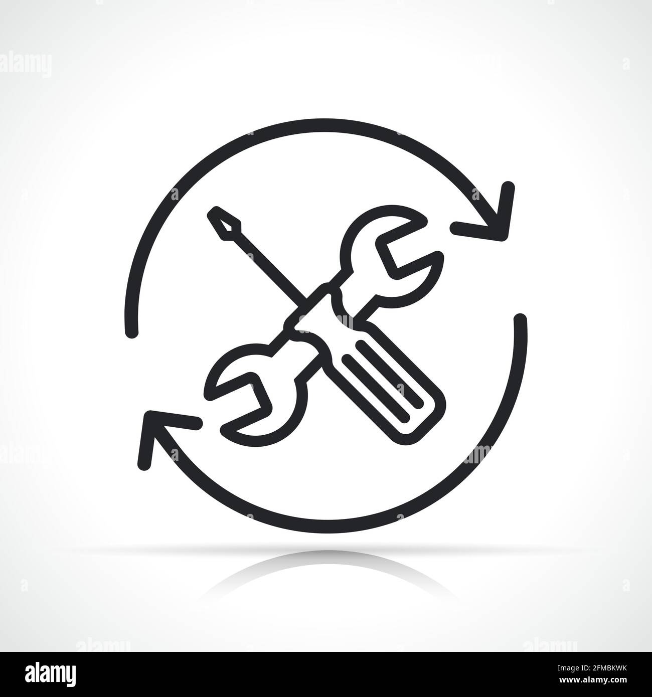 maintenance line icon vector symbol isolated sign Stock Vector