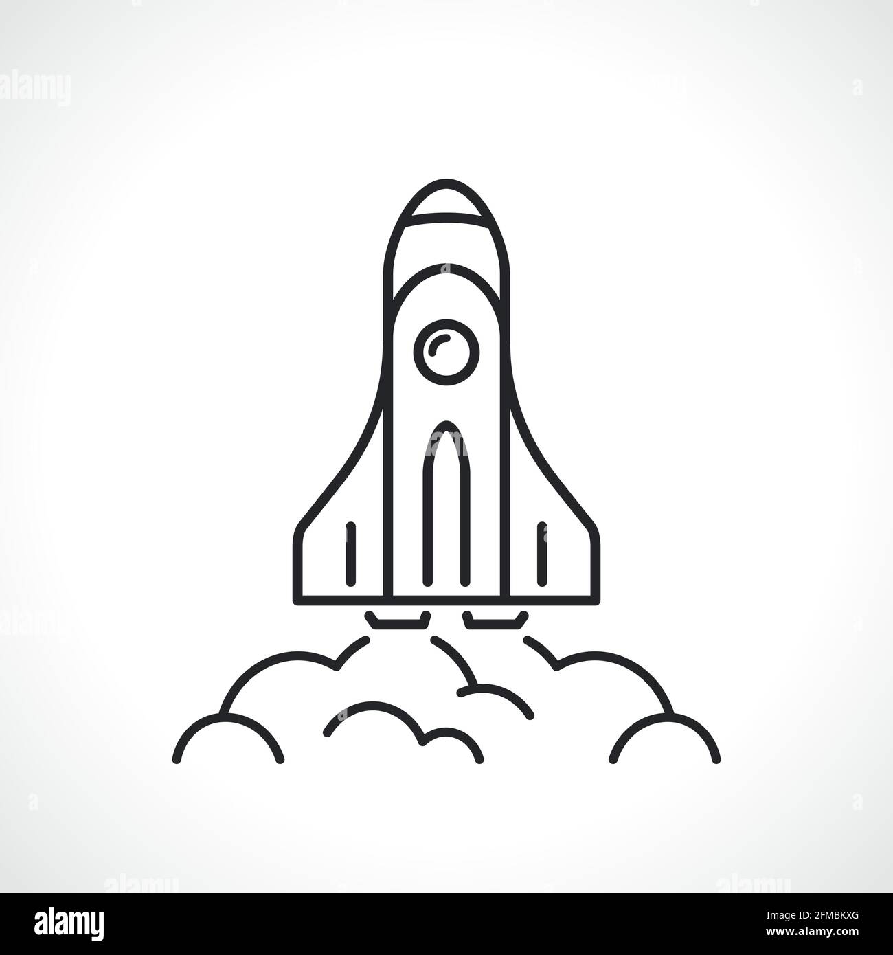 rocket line icon vector symbol isolated design Stock Vector