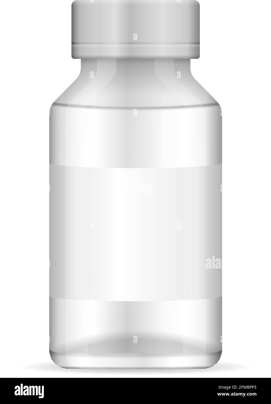 Glass medical bottle on a white background. Vector illustration Stock