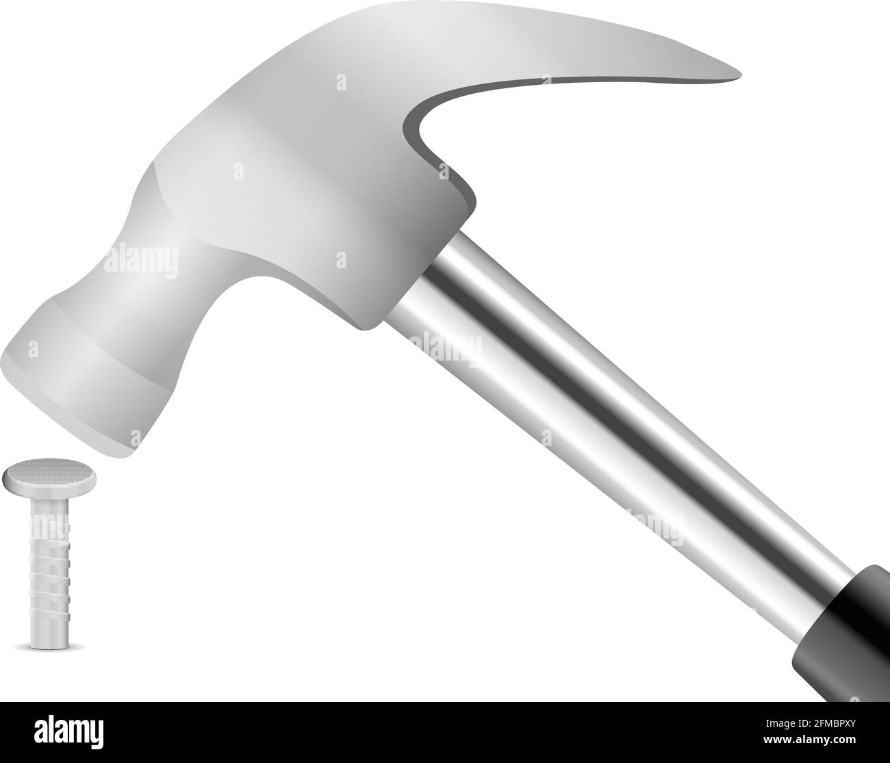 Hammer hit the nail on a white background. Vector illustration Stock Vector Image & Art Alamy
