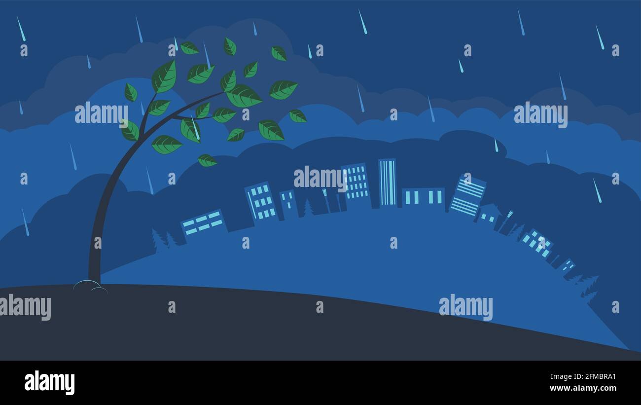 Windy rainstorm Stock Vector Images - Alamy