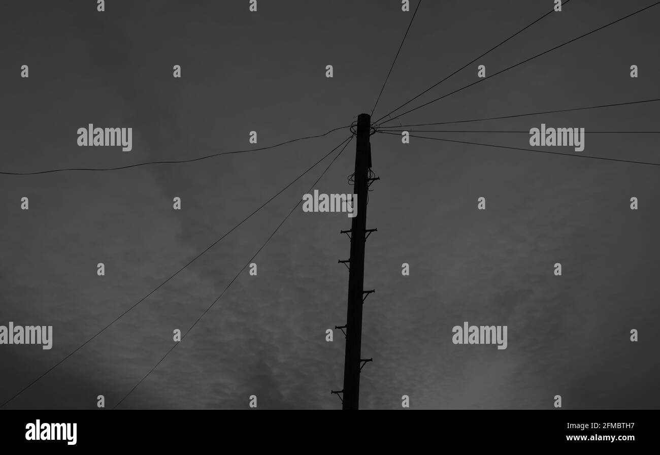 Support overhead wires Black and White Stock Photos & Images Alamy
