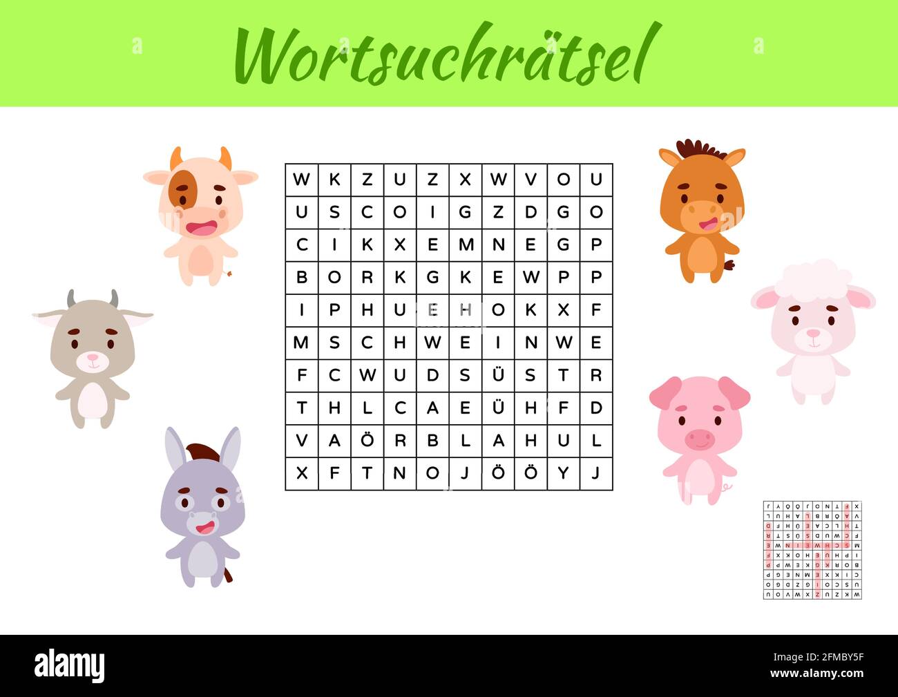 wortsuchratsel word search puzzle kids activity worksheet colorful printable version educational game for study german words includes answers ve stock vector image art alamy