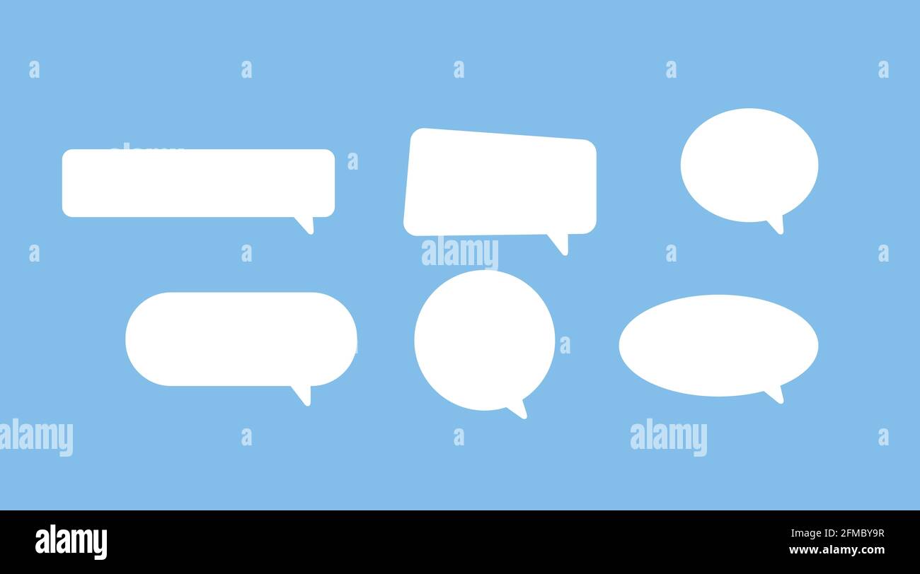 Retro empty comic bubbles. Vector isolated black and white flat Stock Vector