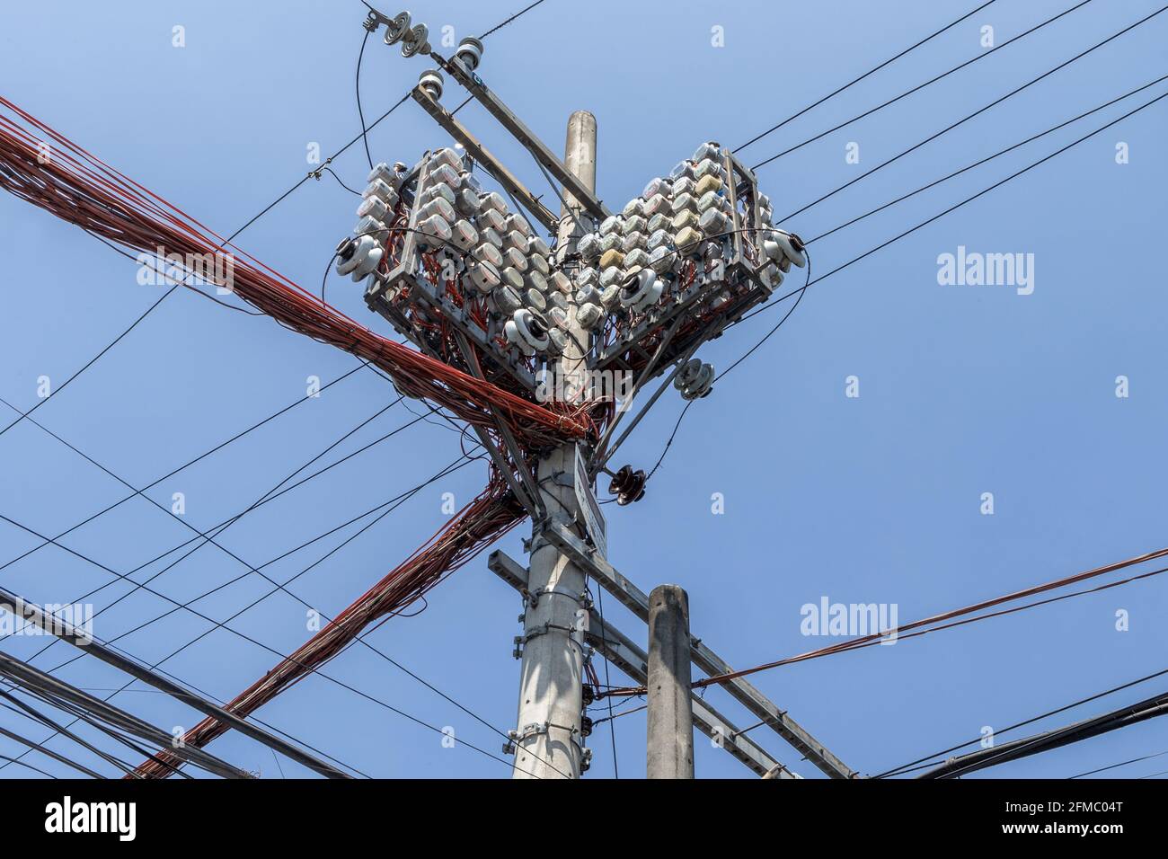 Overhead power cables, Manila, Phillipines Stock Photo Alamy