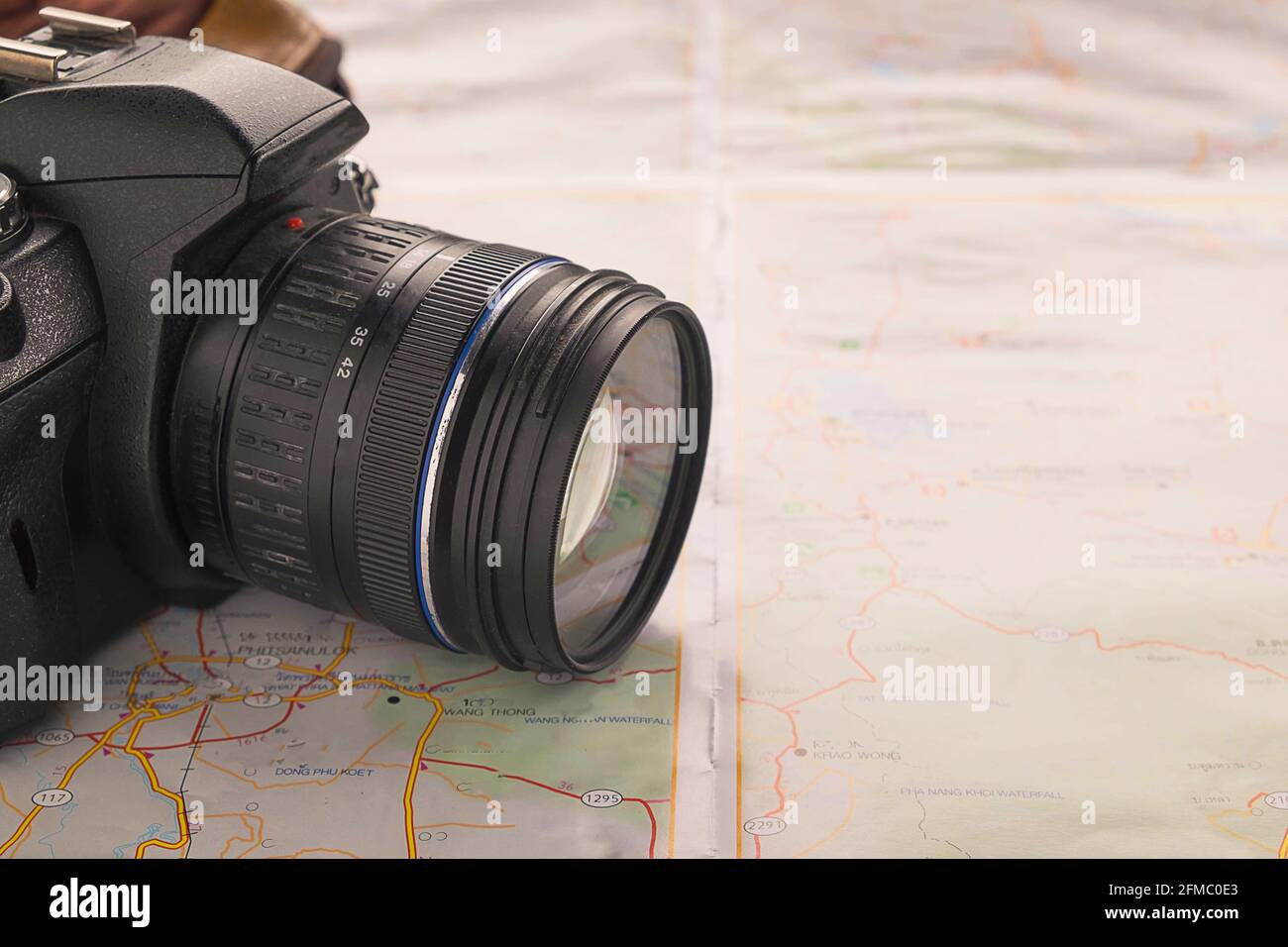 map-and-camera-with-travel-planning-ideas-stock-photo-alamy