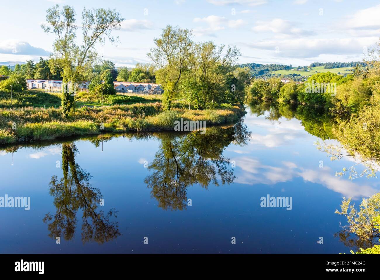 View of the River Forth near the city of Stirling in Scotland. Stock Photo