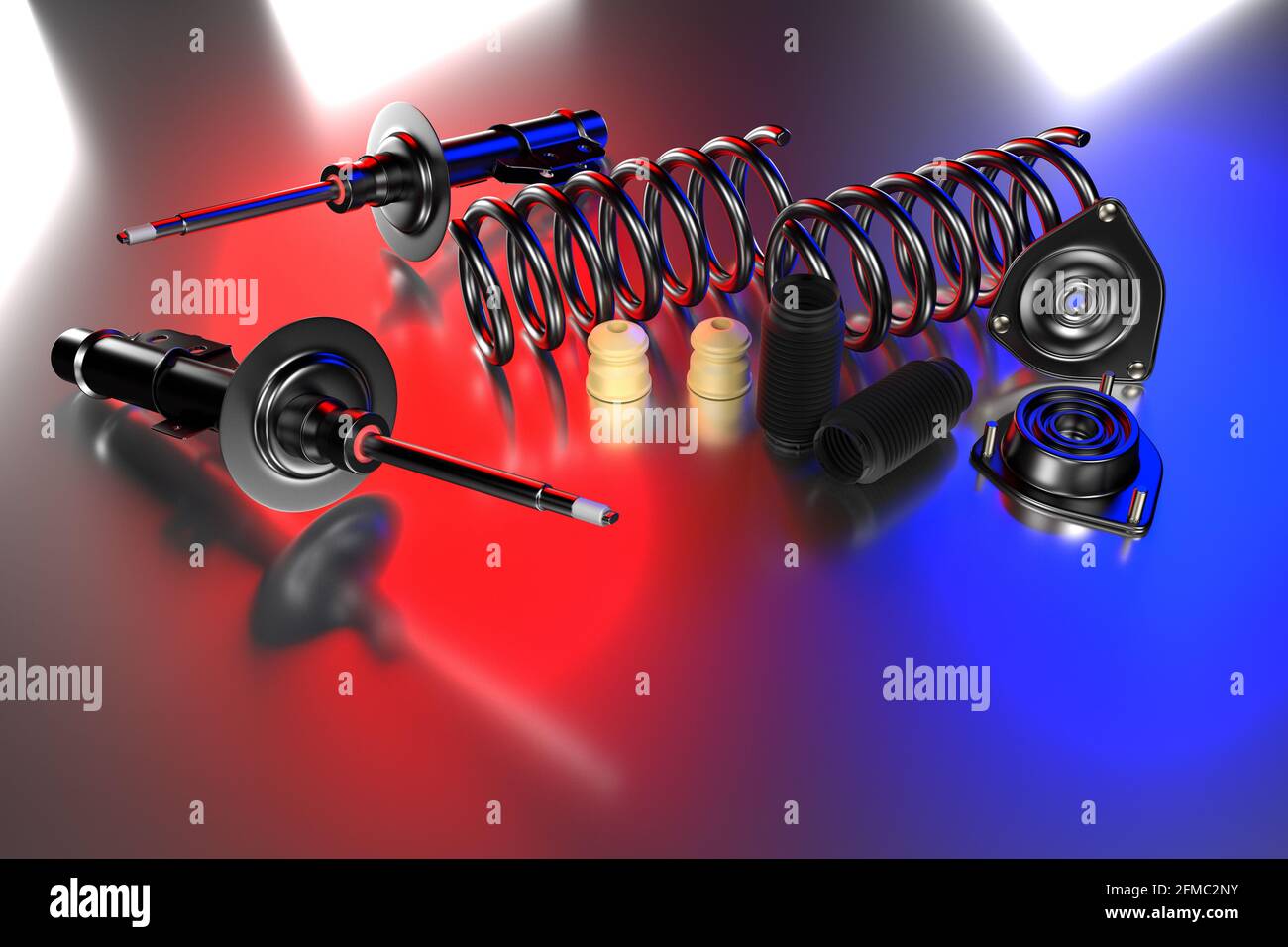 Passenger car Shock Absorber with dust cap, buffer mounting and strut