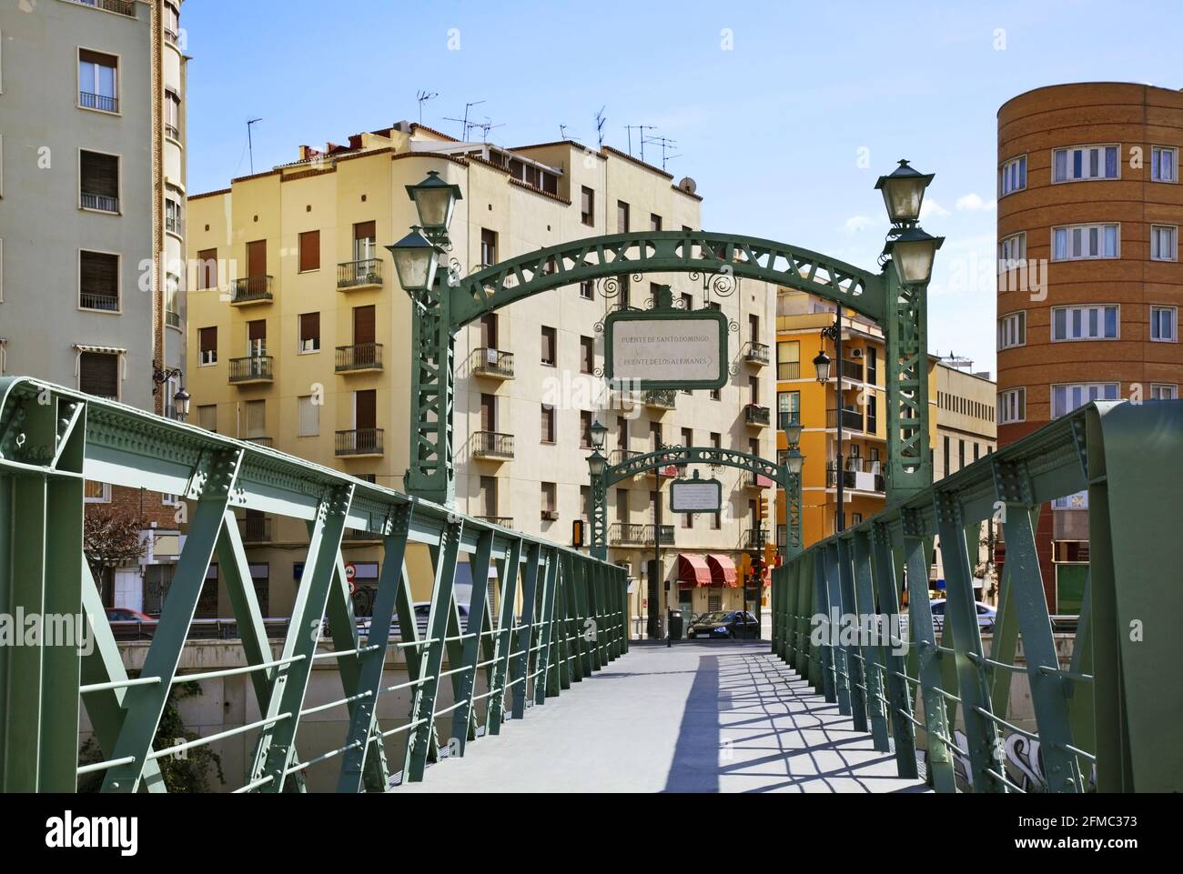 Santo Domingo bridge over Guadalmedina river in Malaga. Spain Stock Photo