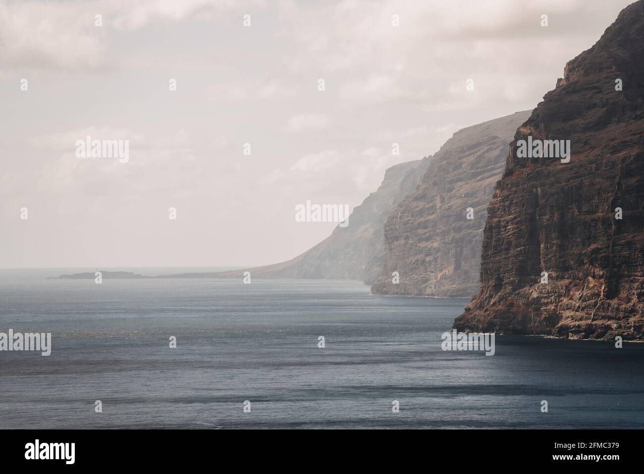 Photo of the cliffs at the Los Gigantes coast in the southern region of the island of Tenerife (Canary Islands, Europe) Stock Photo