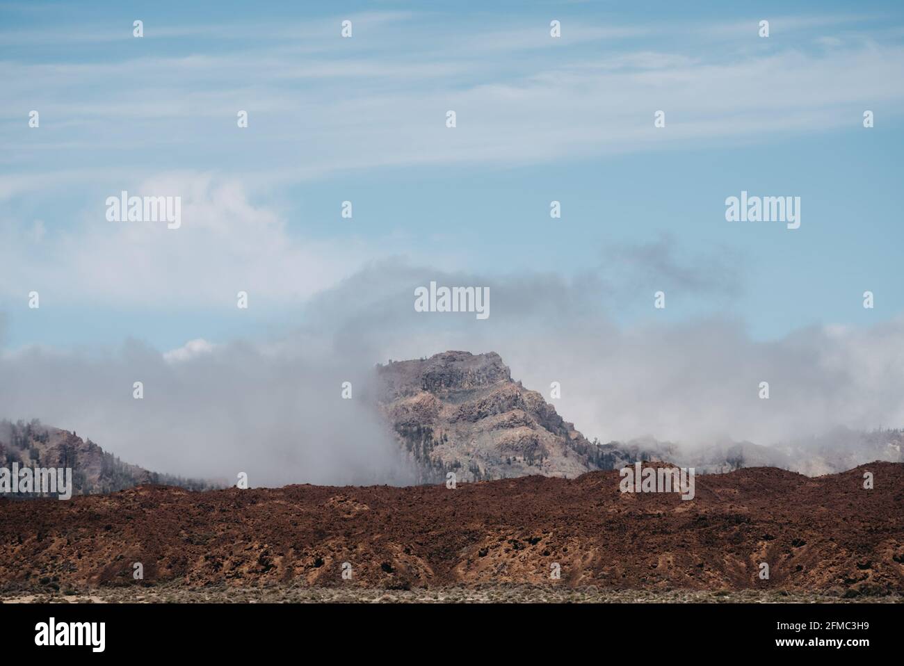 national park at Teide volcano in Tenerife in the beautiful atmosphere Stock Photo