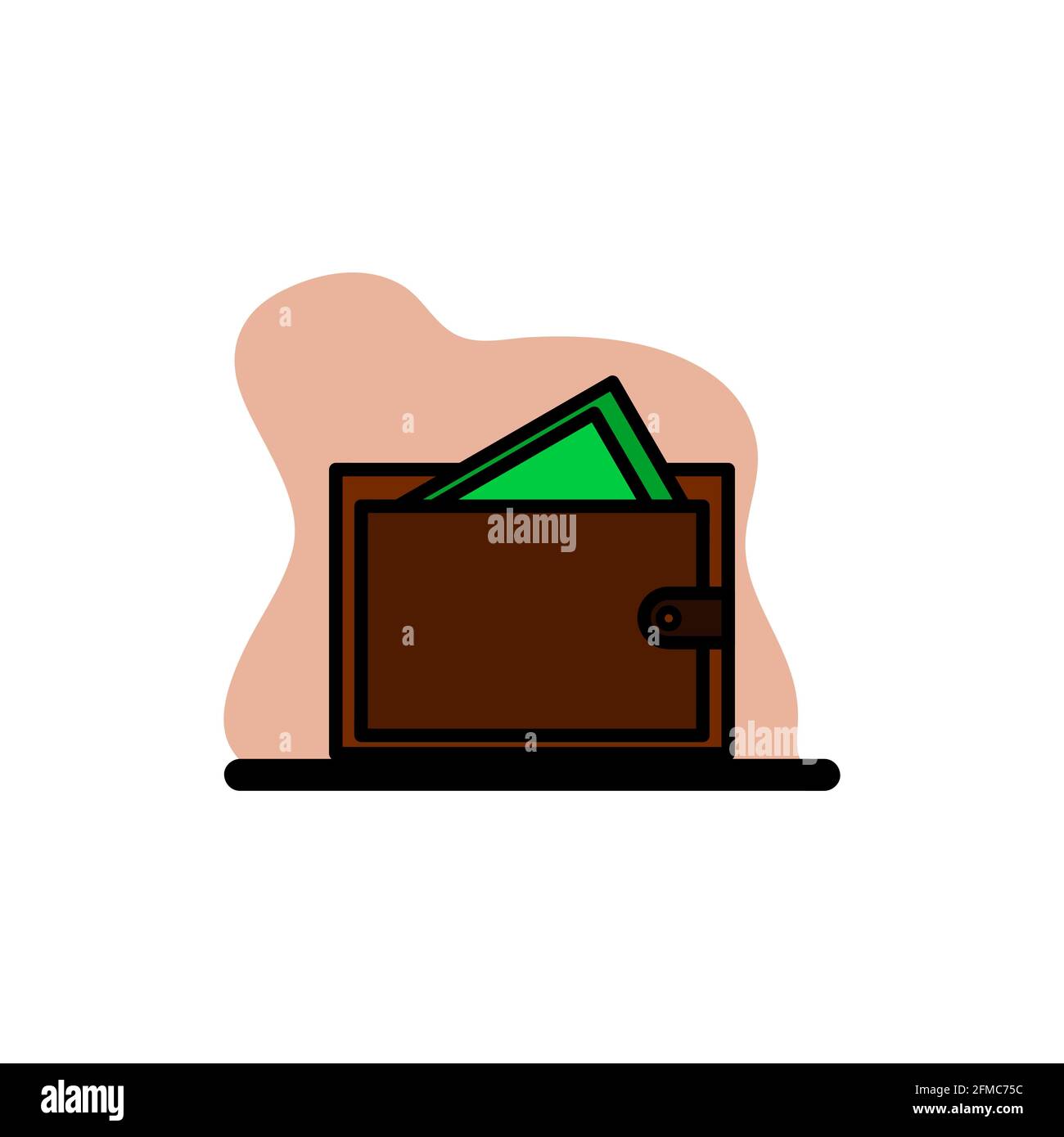 Brown Wallet Icon Conceptural Vector Illustration Design eps10 Stock Vector