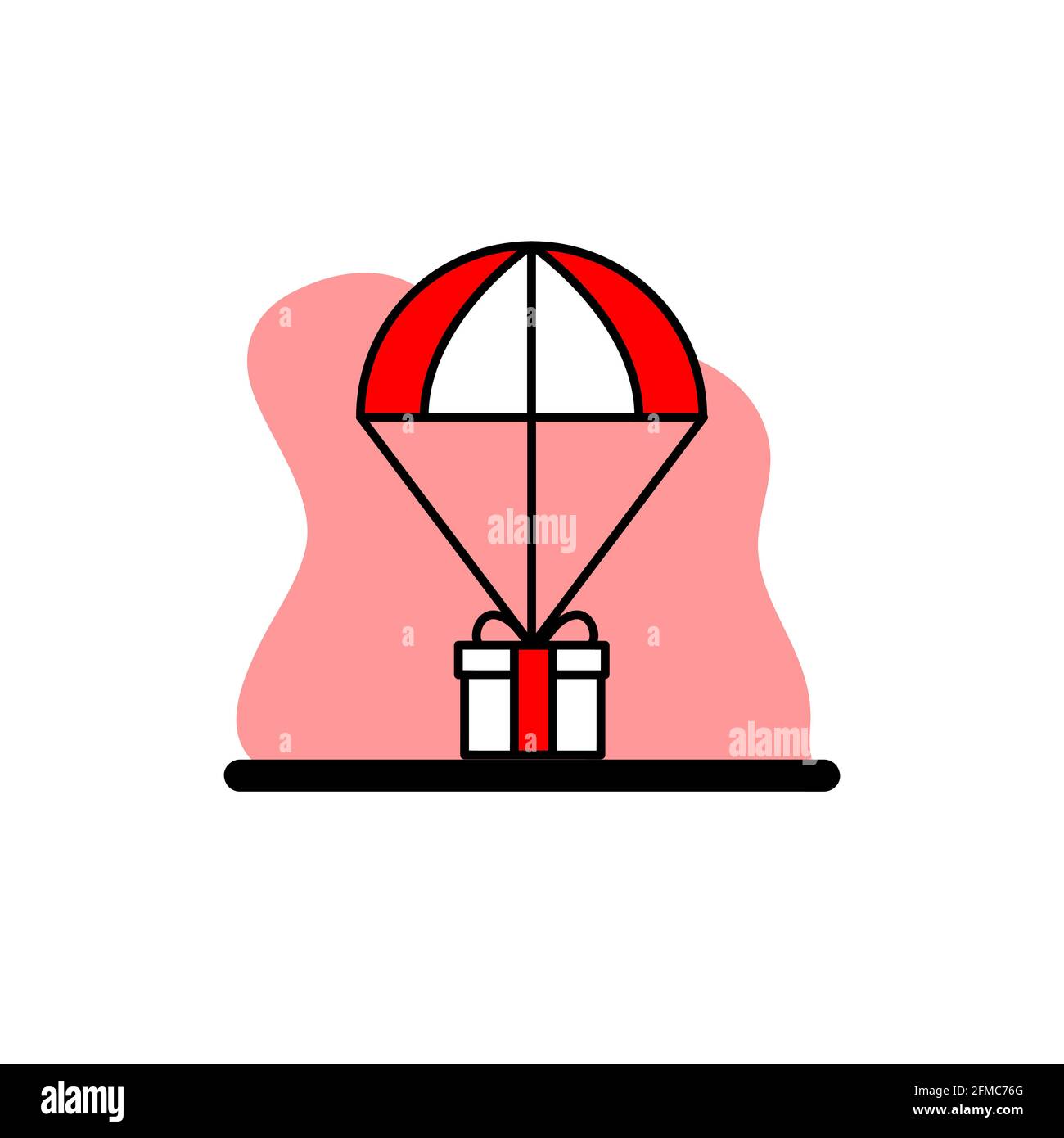 Air Delivery Giftbox Icon Conceptual Vector Illustration Design eps10 Stock Vector