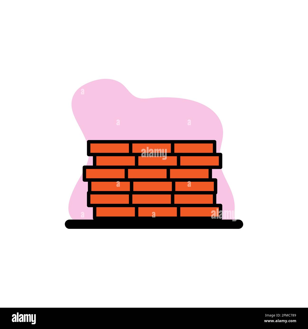 Brick Wall Conceptual Icon Vector Design Illustration eps10 Stock Vector