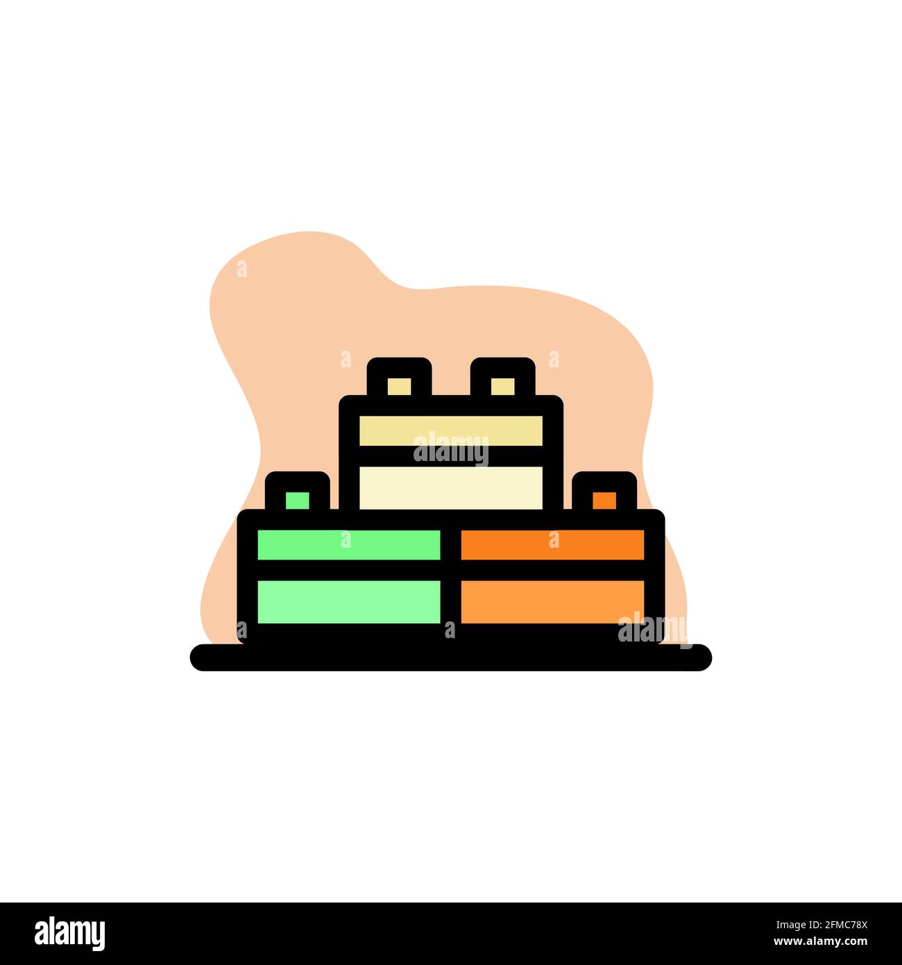 Lego Brick Conceptual Vector Icon Design Illustration eps10 Stock Vector