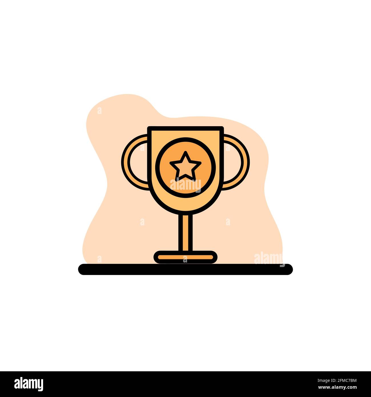 Golden Trophy Icon Concept Vector Illustration Design eps10 Stock Vector