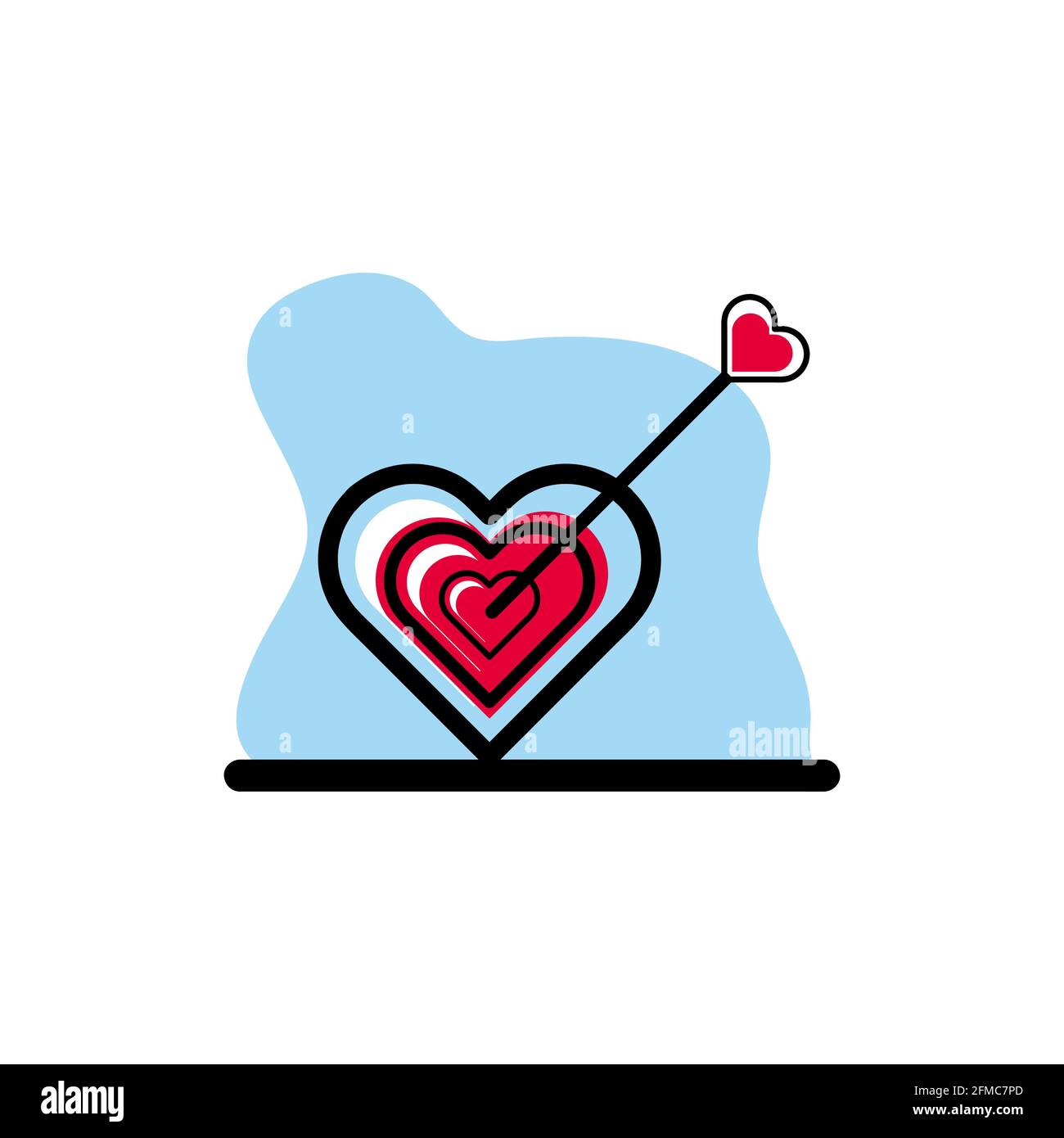 Love Target Vector Illustration Design Concept Idea eps10 Stock Vector