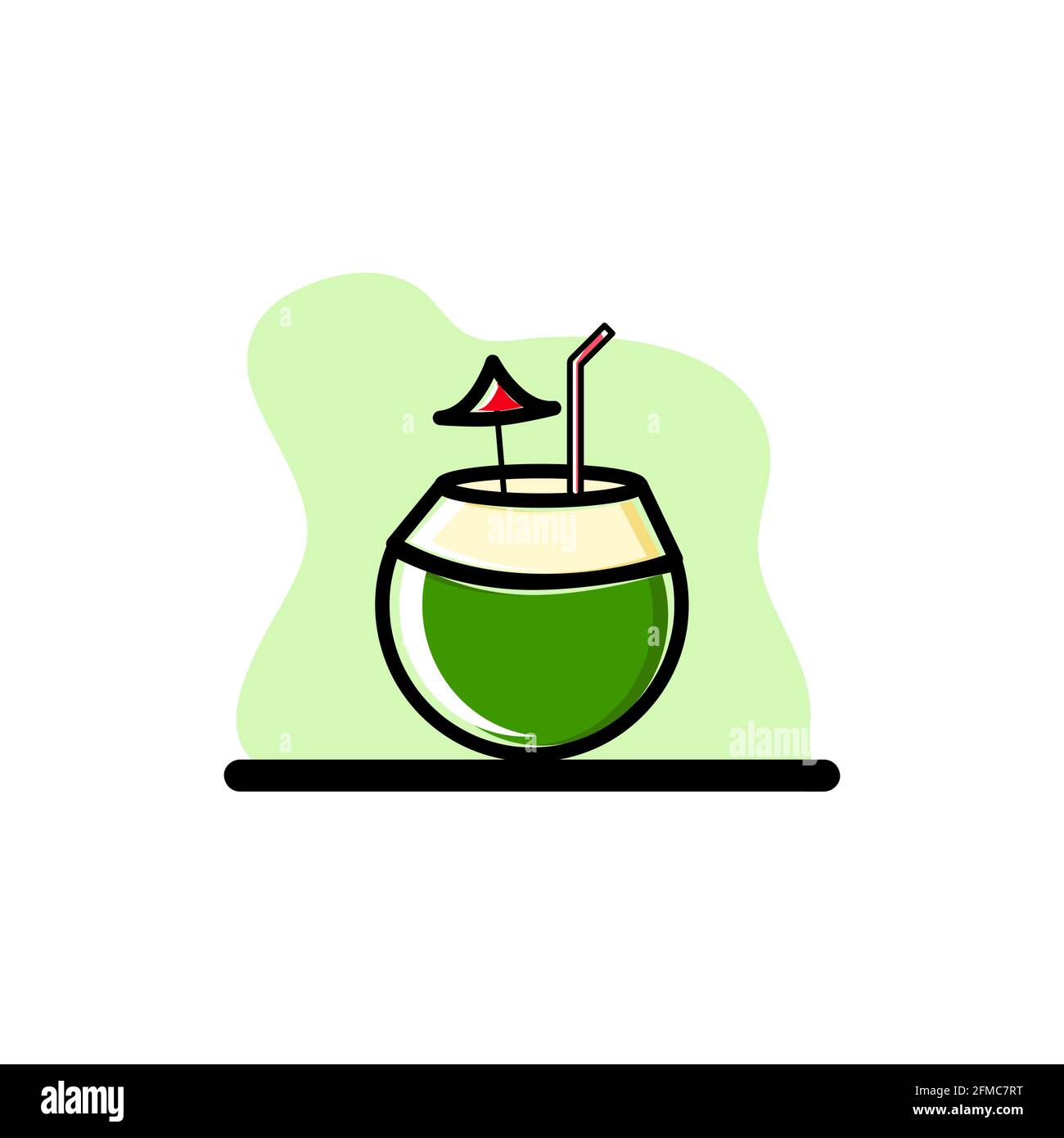 Coconut Juice Drink Vector Icon Illustration Concept Design eps10 Stock ...